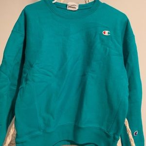 Teal Champion Crewneck Hoody